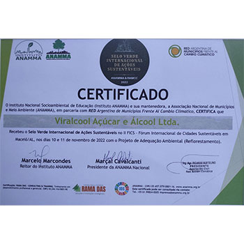 Viralcool recebe Selo Verde Internacional por projeto de reflorestamento