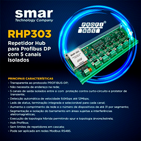 RHP303 | Repetidor Hub para PROFIBUS-DP - 5 canais isolados