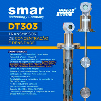 Transmissor de Densidade PROFIBUS PA DT303: medindo com precisão